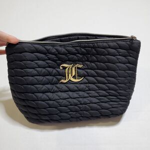 Juicy Couture Cosmetics Case Makeup Travel Bag Pyramid JC Logo Black